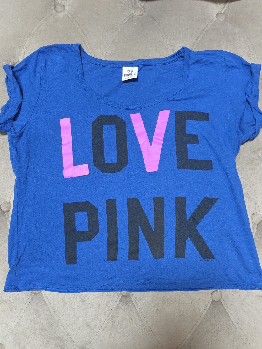 PINK Victoria's Secret Royal Blue Box Tee